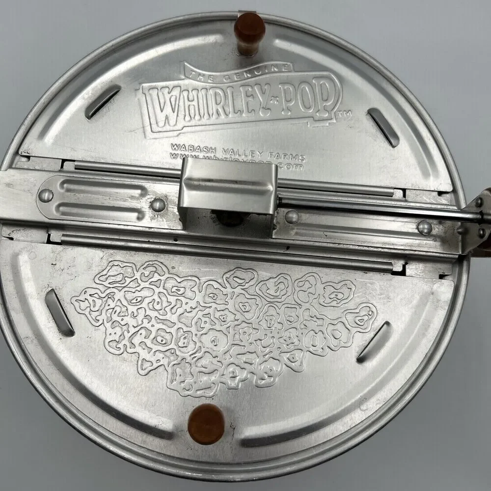 Vintage Whirley Pop Stovetop Popcorn Popper w/ Spaulding & Frost Popcorn Barrel